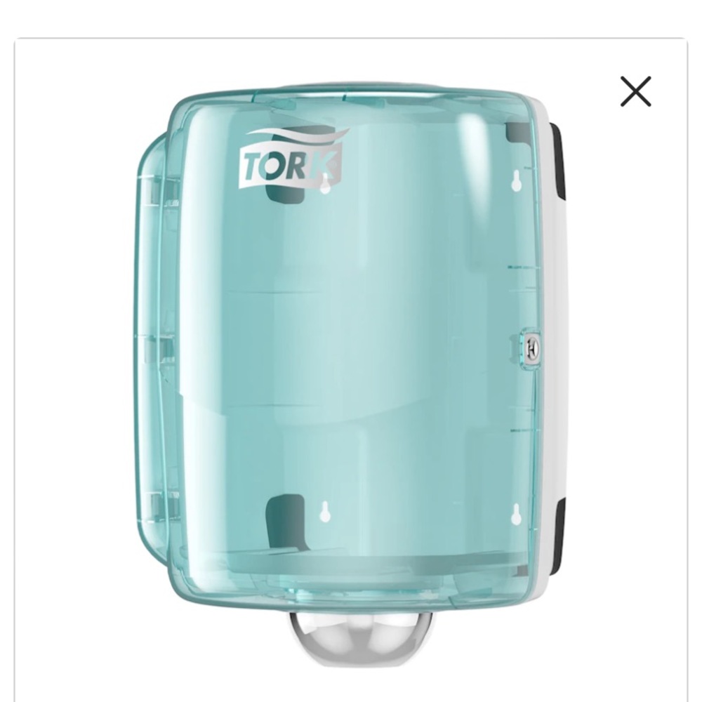 Tork Maxi Centerfeed Roll Dispenser Aqua/White W2, High Capacity, Performance